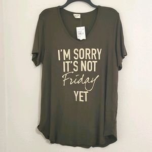 h.i.p. graphic tee 'I'm sorry it's not Friday yet' loose boxy fit Size 0X